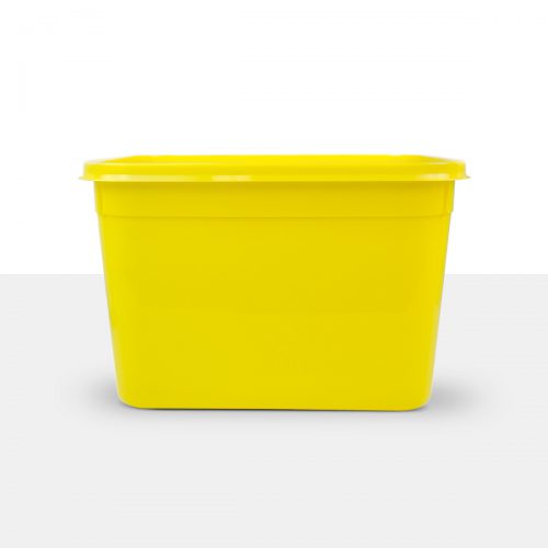 4 Litre Yellow Coloured Ice Cream Container And Lid 7741