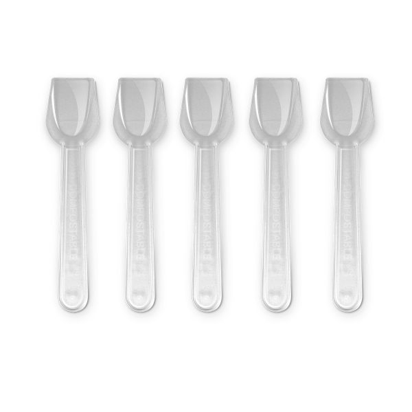 Compostable clear ice cream spoons (1kg or 10kg units) Parkers Packaging